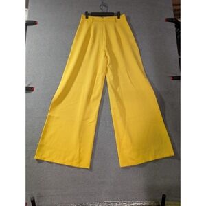 Double Crazy Yellow Wide Leg Palazzo Pants Women's Medium Y2K Careercore